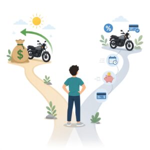Vantagens e desvantagens de comprar a moto à vista